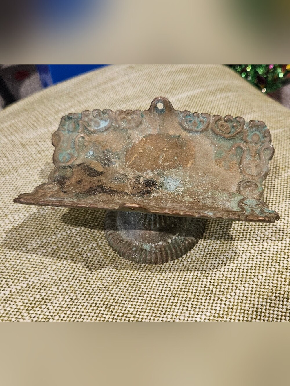 Vintage Brass Soap Bar Holder Pedestal